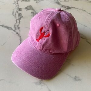 NWOT Pink Baseball Cap with a lobster Embroidered